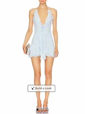 REVOLVE Light Blue Ruffled Mini Dress